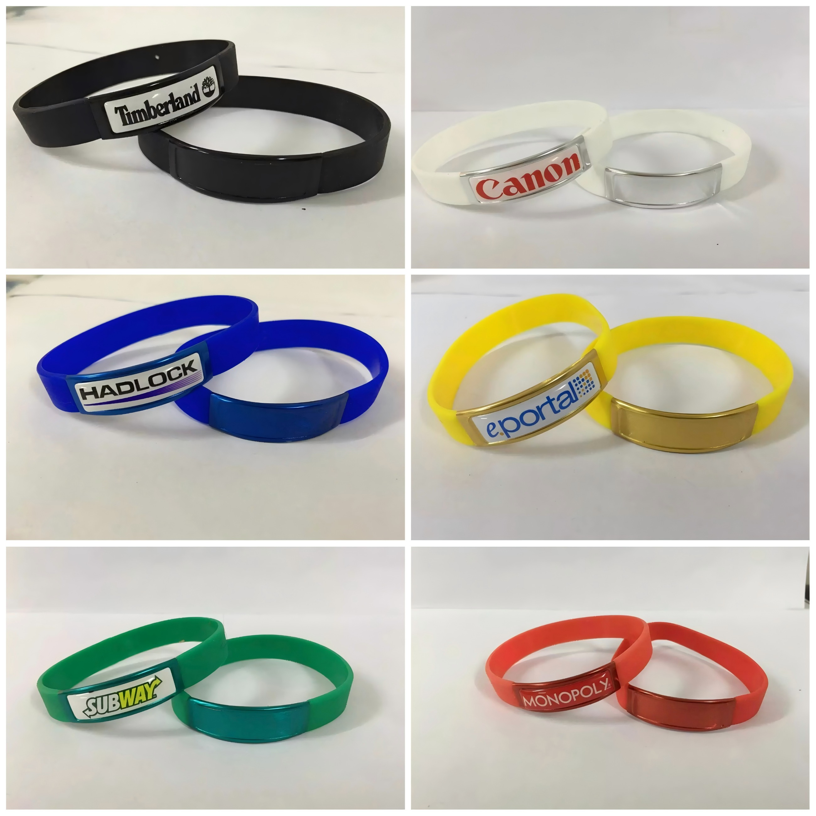 Silicone Wristband+Square Aluminum Sheet+Doming Logo Offset Printing