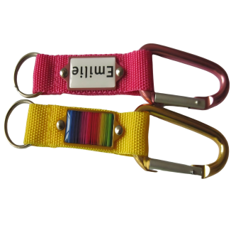 Carabiner+Strap+Metal Plate + Doming Logo Offset Printing